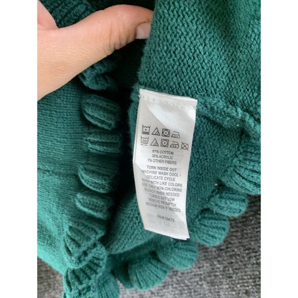 Tahari Girls Sweater Christmas Holiday Fair Isle Ruffle Green Sz 5/6 Reduced 4 - Picture 7 of 10